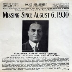 Judge Crater Missing Poster