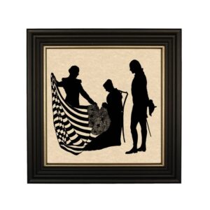 George Washington & Betsy Ross Framed Paper Cut Silhouette