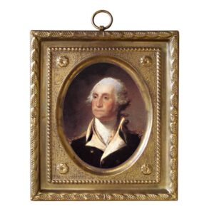 4-1/2" George Washington Print in Embossed Brass Frame
