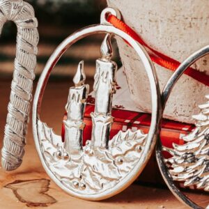 Candles Oval Christmas Tree Ornament