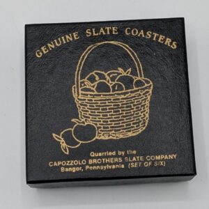 Local Slate Coaster Set - Basket of Apples