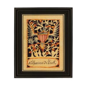 8-3/4"x12" Eagle with Shield Framed Scherenschnitte