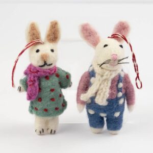 Ornament - Felt Polka Dot Bunny (Assorted Styles)