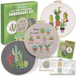 Embroidery Kits for Adults Cactus