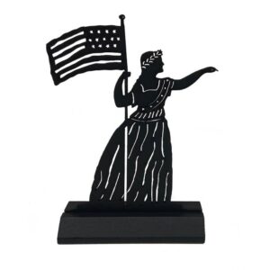 8-3/4" Folk Art Lady Liberty 4th of July Silhouette Decor