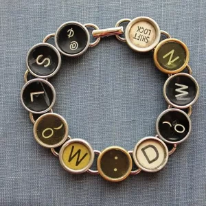 Slow Down Typewriter Key Bracelet
