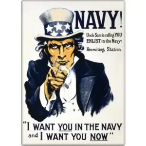 Magnet - "Uncle Sam - I Want You In The Navy!" Poster Repro