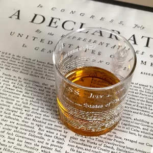 Declaration of Independence Rocks Glass