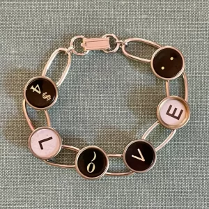 Love Typewriter Key Bracelet