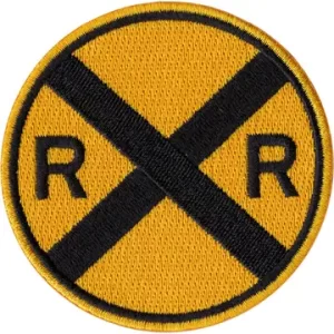 Patch - Railroad Crossing - Yellow Train Sign