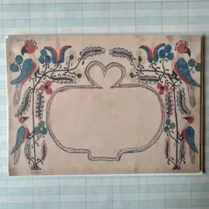 Folk Certificate Stationery Series - Birds and Heart