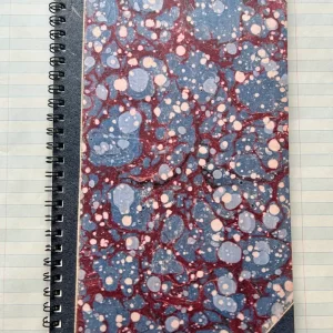 Antique Endpaper Notebook -Large - Blue & Burgundy / Unlined