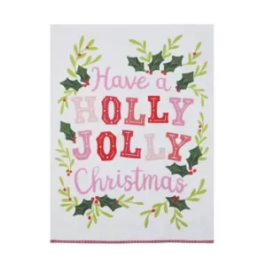 Holly Joy With Pom Pom Kitchen Towel