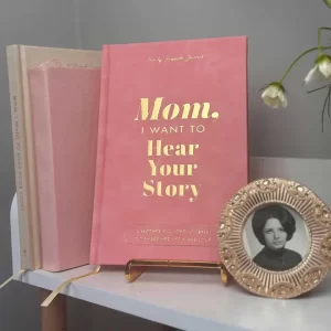 Mom, I Want To Hear Your Story Heirloom Rose Leather Cover Version